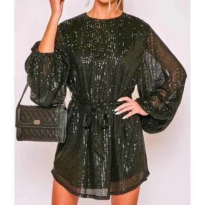 NEW VINE & LOVE sequin mini dress in black